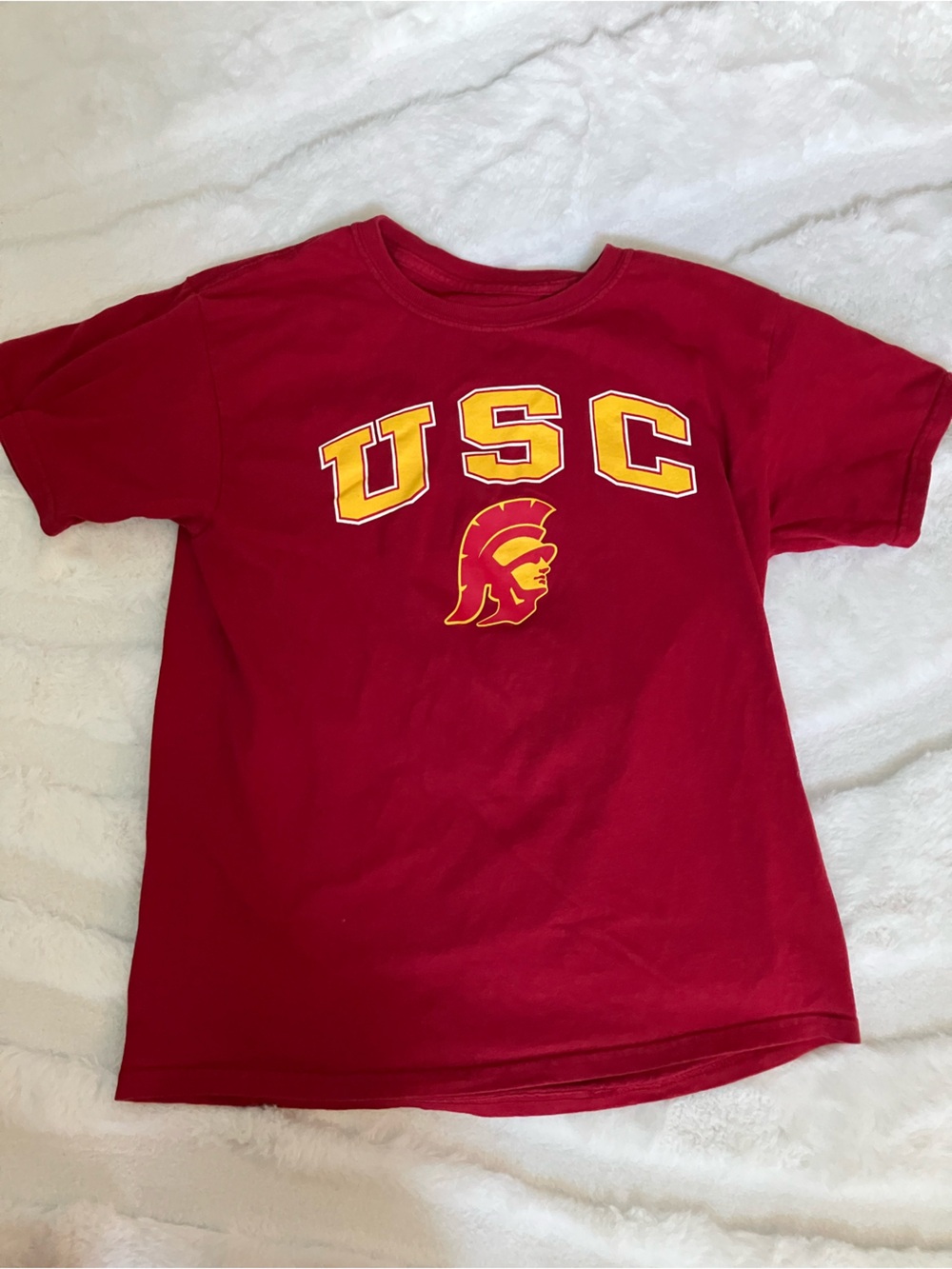 Fanatics Red USC Short Sleeve Tee with Yellow Graphic
